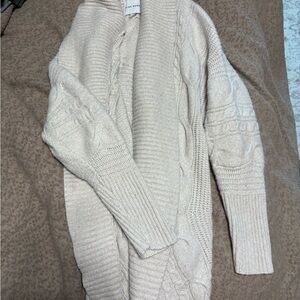 Pink Rose Cream Cable Knit Cardigan
